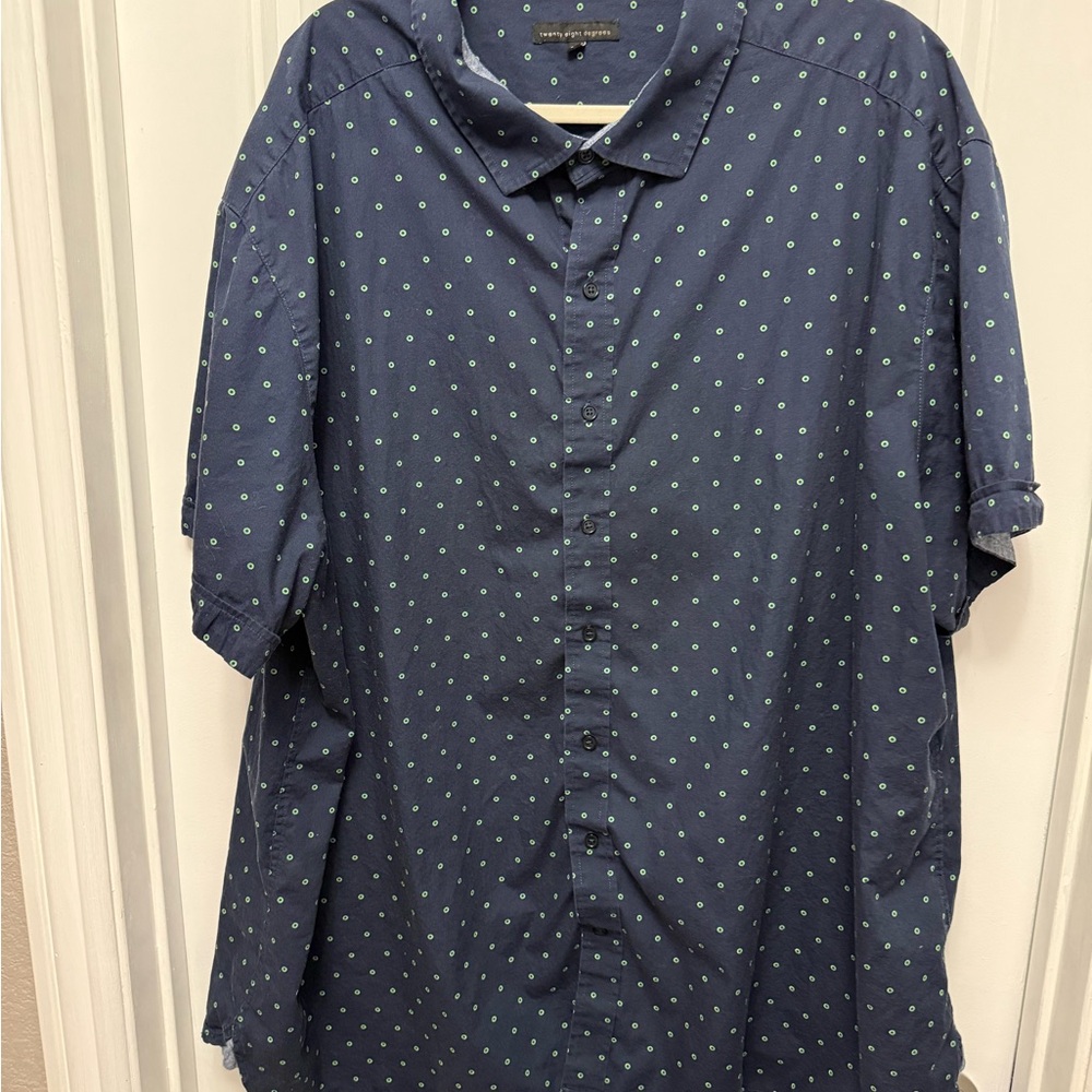 Twenty Eight Degrees Men’s Navy Short Sleeve Cotton Button Down Shirt 3XL (3-2)